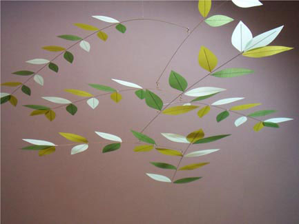 Jan Carson Hand Dyed Silk Pale Horizon Leaf Mobile